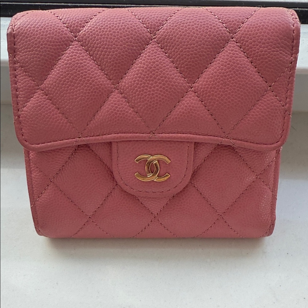 CHANEL Pink Quilted Wallet